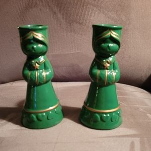 Vintage Christmas Caroler Candle Holders